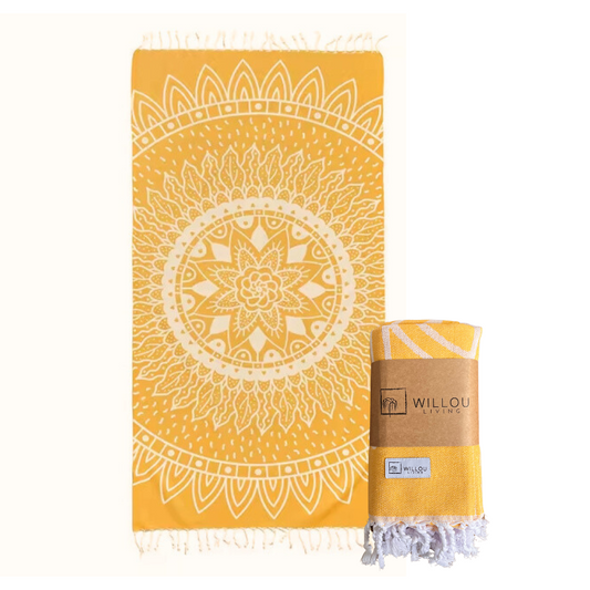 100% Cotton Willou Turkish Towel - Sunshine 175cm x 95cm