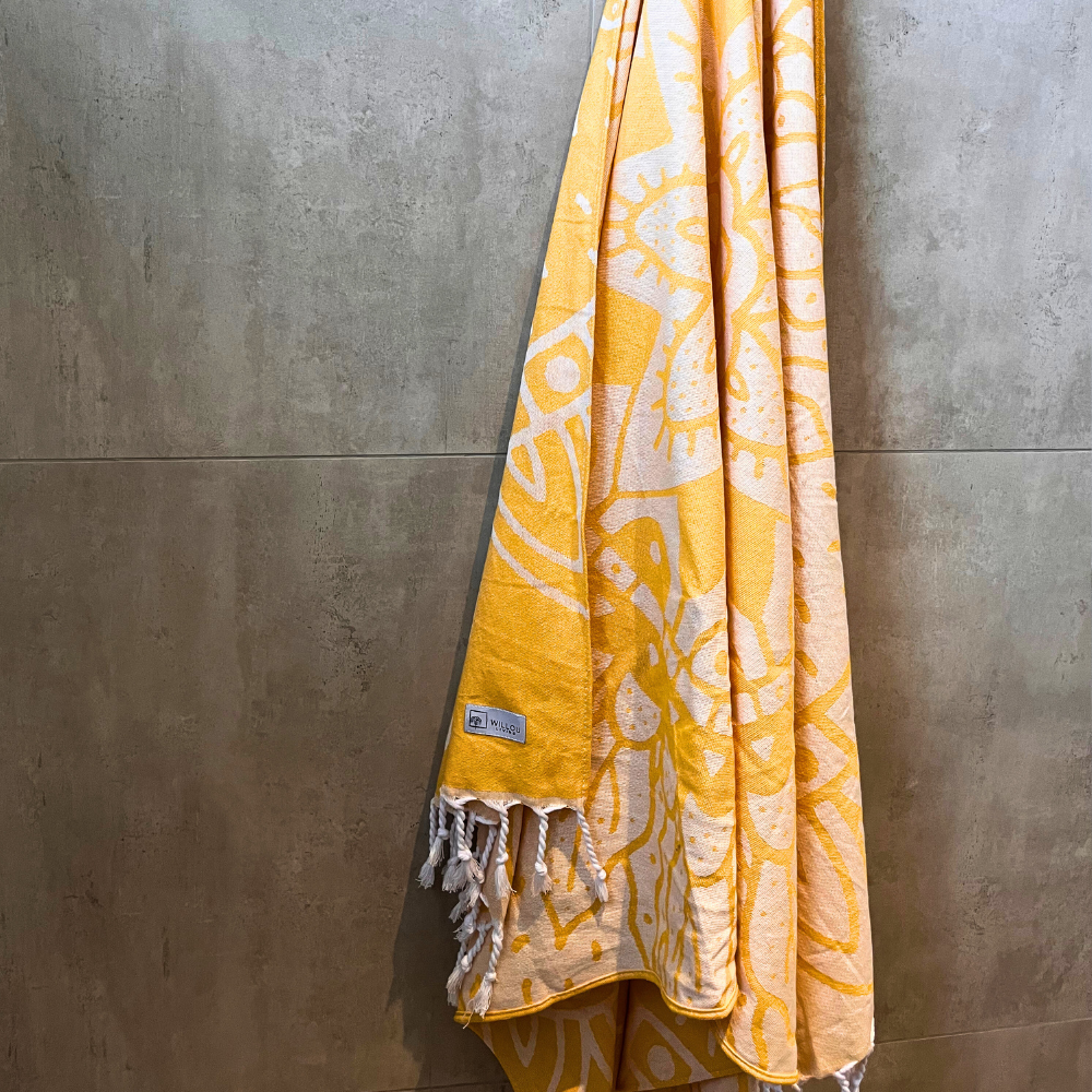 100% Cotton Willou Turkish Towel - Sunshine 175cm x 95cm