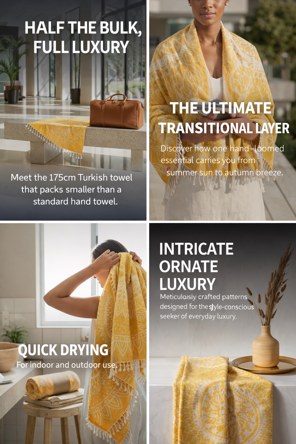 Willou Turkish Cotton Towel – Sunshine | 175 x 95 cm