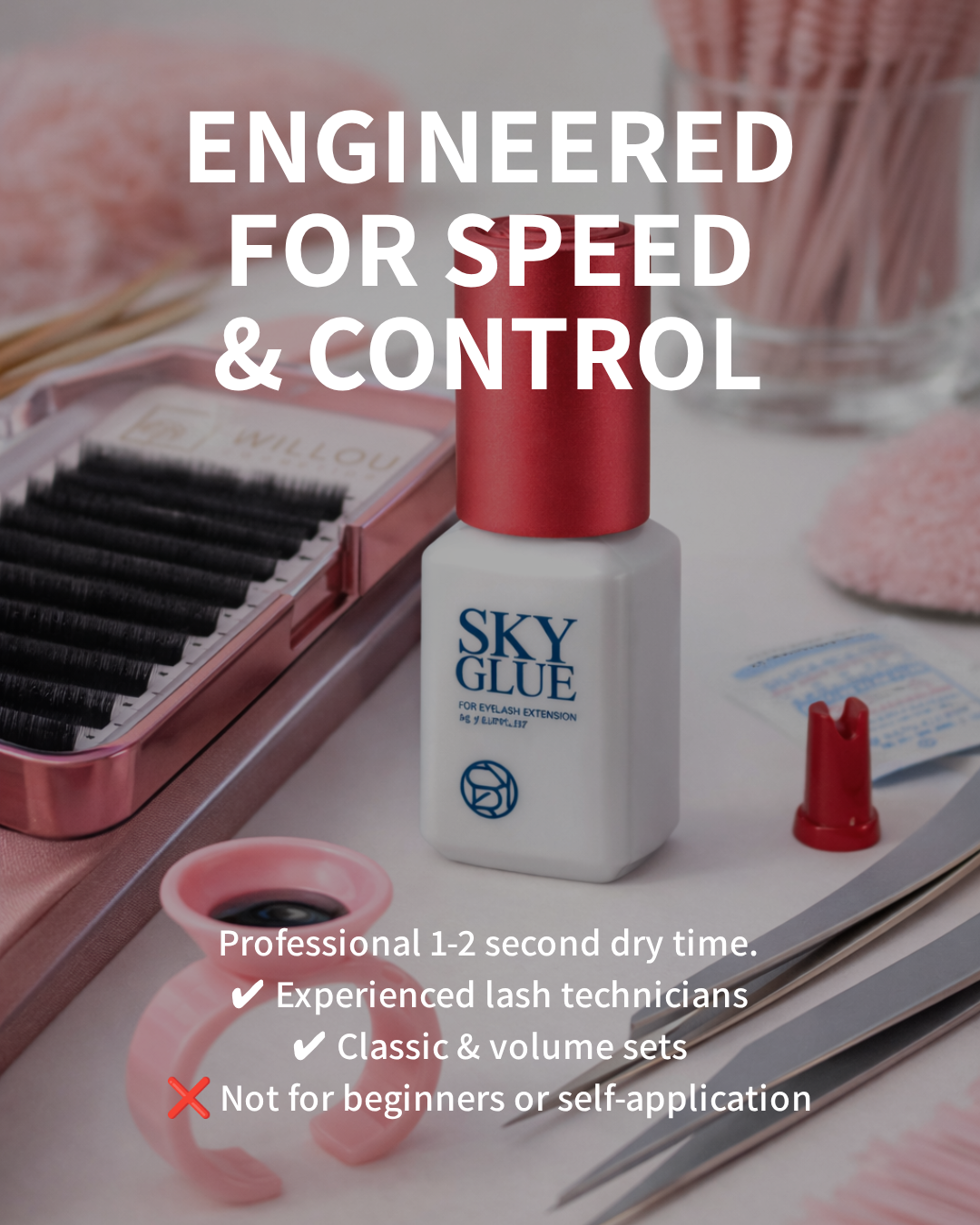 Sky S+ Eyelash Extension Glue 5ml | Fast-Drying Professional Lash Adhesive (1–2 sec, 6–7 Week Retention)