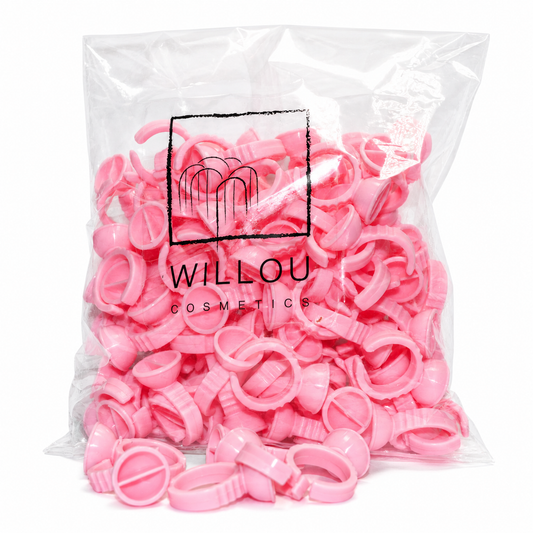Glue rings with divider Pink 100 Pieces