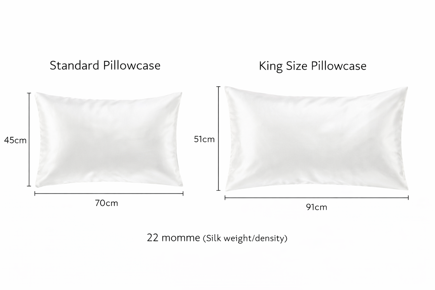 100% Mulberry Silk Pillowcase – 22 Momme, 6A Grade
